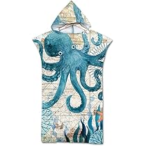 Proumhang Asciugamano da spiaggia con cappuccio per adulti Asciugamano per cambio Asciugamano per accappatoio Coperta poncho per surf in spiaggia Nuoto Costume da bagno Cambio 75cmx110cm Modalità 11