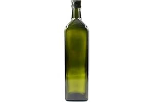 FERRAMENTA BONIFAZIO Bottiglia Marasca 1 Litro per Olio Set da 12 Bottiglie Scura (1000 ml - 12 pezzi) con Tappo Salvagoccia Ideale per di Olio, Liquori e Altri Liquidi Conservazione Sicura e Pratica