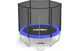 Zupapa Heavy Duty Yard Trampoline with Enclosure Net & Non-Slip Ladder for Kids & Adults, Family Outdoor Backyard Fun