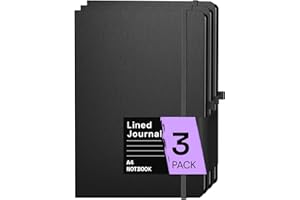 ONAVIA A4 Lined Journal Notebook, 8mm Ruled Notepad, Journaling for Writing, Work, School, Travel and Note Taking, Hardcover 160 Pages (80 Sheets) 8.27 x 11.6 inches (3 Pack Black)