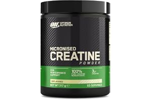 Optimum Nutrition Mikronizowana Kreatyna Monohydratw Proszku, 317g | Unflavoured, 93 Porcje, Suplement Wspomagający Siłę i Wydolność Mięśni, Przed i Po Treningu