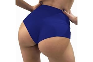 NHNKB Pole Dance Shorts Sexy Mujer Cintura Alta Color Sólido Delgado Cadera Pantalones Elásticos Glúteos Vientre Deportes Yoga Pantalones de Yoga Pantalones de Tiempo Libre 501 Pantalones Cortos Mujer