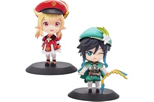 LGQHCE Genshin Impact Figure Giocattoli Anime Genshin Impact Personaggio Statue Modello Giocattoli Collezione Anime Pop Action Figure Desktop Decorazione Ornamenti per Decorazione 2PCS