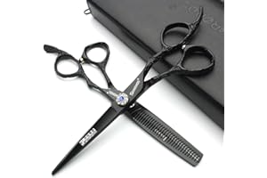 SHARONDS Profesjonalne nożyczki fryzjerskie o średnicy 17 cm, Japońskie, ze wzorem róż, ze stali nierdzewnej