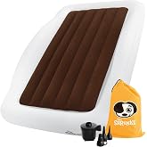 La Shrunks Portable Travel Bed Inflatable Air Mattress Children's Bed for Travel or Home Use, White Brown White Size:Child
