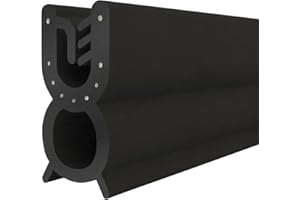 STEIGNER Guarnizione perimetrale in gomma T-32 Nera 9x22 mm 1 m Anima In metallo Profilo in gomma Profilo del morsetto Protezione del bordo Rafforzamento del bordo