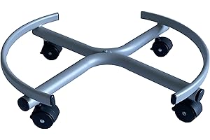 Tecnokit treppiede piedistallo supporto fusto olio con ruote, struttura in acciaio, colore alluminio, per fusti olio 50 litri (50 LT BASSO CON RUOTE)