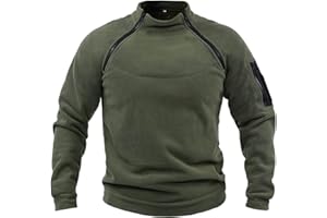 GÉNÉRIQUE Hommes Tactique Armée Polaire Pull Veste Militaire Athlétique Sport Haut Chaud Zippé Sweatshirt sans Capuche Coupe-Vent Chandails Travail Loisir