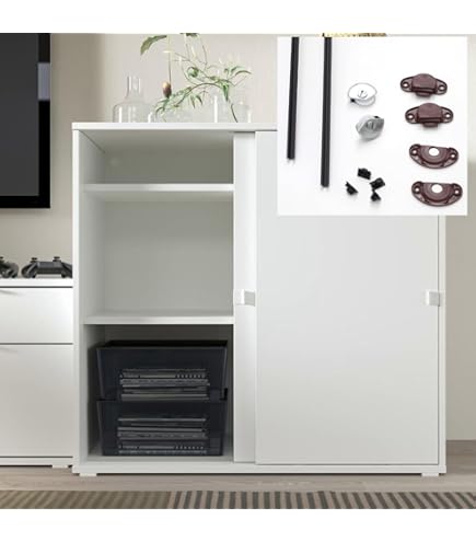 Anta A Lamelle In Legno Di Pino Massello | Porta Ventilata Per Armadio O Passaggio | Finitura Bianca | 39,5x49,4 Cm | Design Aperto - Foto 11