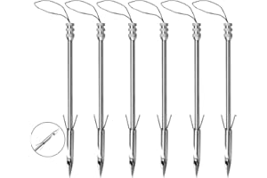 XUPHINX Fishing Broadheads,6pcs Stainless Steel Bowfishing Darts Hunting Arrow Heads Point Tips for Hunting Pro Slingshot Catapult Target Game