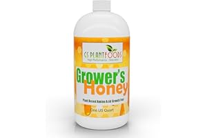 GS Plant Foods Grower's Honey Amino Acid Fertiliser For Plants, 4-3-3 NPK Plant Based & Vegan Liquid Fertiliser, Boost Photosynthesis & Drought Tolerance