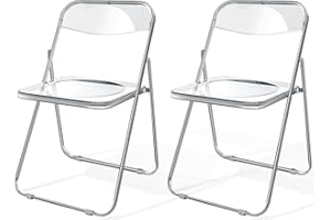 FRUOGO Set di 2 Sedie pieghevoli,sedie pieghevoli da interno,plastica PP.sedia pieghevole da interno,ideale come sedie pieghevoli da esterno,Adatta all'esterno,salotto,sala riunioni,Trasparente