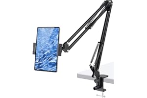 SHAWE Tablet Halterung Ständer für Bett 360°Drehbarer Tablet Halter - Flexibler Verstellbarer Lang Arm Handyhalterung für alle 4,7-12,9 Zoll iPad/Tablets/iPhone/Galaxy Tabs/Handy/Switch usw