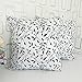 SODIAL(R) 2 x Willow Leaf Pillow Case Cover 45 x 45cm---Black and White