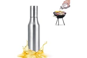 OTUFAN Bouteille d'huile ou de vinaigre en acier inoxydable avec bec verseur anti-goutte 1000-500ml Bouteille de sauce en acier inoxydable étanche et anti-poussière Ustensiles de cuisine