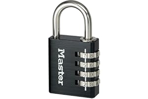 Master Lock 7640EURDBLKCC Combination Padlock in Aluminium, Black, 4 x 7,8 x 1,5 cm
