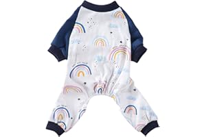 XIAOYU pigiama per cani carino motivo arcobaleno tute morbide per animali domestici vestiti per cani di piccola taglia e gatti, S