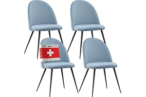 Albatros sedie da sala da pranzo CAPO con copertura in velluto, set di 4, blu - design vintage, elegante, copertura in velluto, sedia imbottita approvata SGS - sedia da cucina moderna