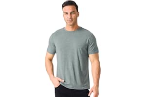 Merino Protect Camiseta Lana Merino Hombre Hombre Suave Jersey con Base Capa Manga Larga de Jersey Senderismo Caza