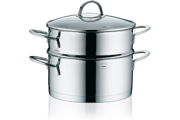 kela 10994 cuiseur Vapeur 3 pièces à superposer, Acier Inoxydable 18/10, diamètre 20 cm, 3 litres, 'Cailin' Taille Unique