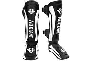 ‎NZQXJXZ NZQXJXZ Schienbeinschoner Kickboxen, Muay Thai Schienbeinschoner für Männer, Frauen, Verstellbare Beinschützer mit Ristschutz, Kampfsport-Trainingsausrüstung für MMA Training und Sparring