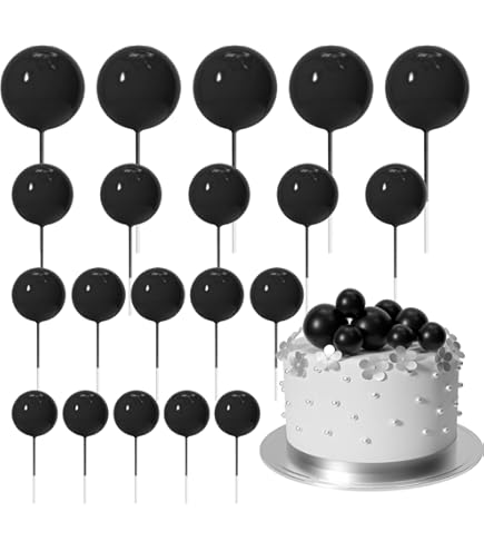24 Stück Kugel-Cupcake-Topper – Fertige Kuchen-Deko Für Geburtstag, Hochzeit & Baby Shower (rot)