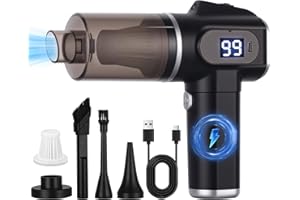 YUXAVA Elektryczna dmuchawa do kurzu, 50 000 obr./min, kompresowany odkurzacz powietrza, ręczny spray sprężonego powietrza z oświetleniem LED, dmuchawa do kurzu, do ponownego ładowania, zestaw do czyszczenia