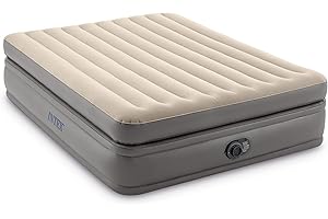 Intex 64164ND - Materasso Dura-Beam Prime Comfort Matrimoniale con Pompa Elettrica Incorporata, 152x203x51 cm