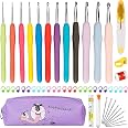 Knitiss Set 17 Uncinetti Illuminati Con Contatore LED – Misure 2.5 – 14 Mm – Ricarica USB E Custodia