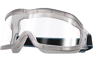 MOVNUOCA Chemielabor-Schutzbrille, die über Brillen passt, wissenschaftlich, Bau, Holzbearbeitung, Anti-Beschlag, Spritzwasser, Entlüftung, für Herren und Damen