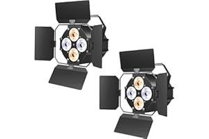 ZonQoonz 2PCS 120W COB Par Licht, 4 LED Par Strahler 2 in 1 kalt/Warmweiß Lichteffekte mit Verdunkelungspanel, DMX Scheinwerfer mit Sound-aktiviertem für Kirche Disco Hochzeit Bar Party Theater
