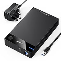 UGREEN Hard Drive Enclosure, USB 3.0 to SATA HDD Caddy for 2.5 3.5 inch SSD HDD Disk up to 16TB with DC Power Adapter, Tool-f