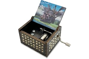Meloditrunk Carillon in Legno a Tema Anime per Il castello errante di Howl, Mini Antico Intagliato della Manovella Carillon in Legno Giocattolo, Idea Regalo per Famiglia, Amici, Capodanno e Compleanno