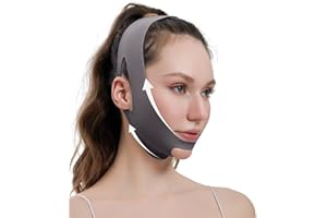 XBFOCNH Doppio Maschere Riutilizzabili a V,Fascia per il lifting del viso,per il viso Per Facciale a forma di V per viso rassodante,grigio
