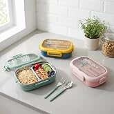 Deconox Paslanmaz &Ccedil;elik Yemek Kabı 800 ml, 2 B&ouml;lmeli Lunch Box, &Ccedil;atal Kaşık Dahil, Kilitli Kapaklı Saklama ve Taşıma Kabı, 21