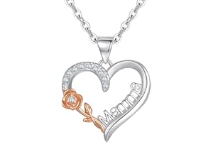 Tusuzik Collane in Argento per Donna Farfalla Ciondolo a Cuore Bianco Catenina Argento 925 Donna Compleanno Natale Matrimonio Regali Di San Valentino