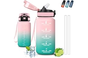 GRSTA Borraccia, 500ml Borraccia Bambini, Borraccie con Cannuccia, Senza Perdite, Borraccie Motivazionale, Facile da Pulire, Borracce Acqua, Con Slogan Motivazionale, Borracce per Scuole, Campeggio, Corsa