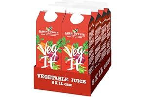 James White Veg It 1L Cartons - Vegetable Juice - All Natural - Vegan - No Added Sugar (Pack of 8)