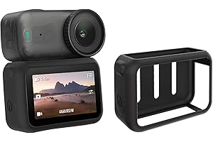 HESUPY Custodia in silicone per DJI Osmo Nano, custodia protettiva morbida con apertura laterale, antigraffio, antiscivolo, protezione per fotocamera Nano Action (nero)