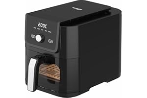 ‎ICEAGLE iceagle Heißluftfritteuse XL Airfryer 5,5L - Heissluftfritteuse mit 5 Programme | Minimalistisches Design Heizluft Fritteuse mit Sichtfenster, 1500W, Digitale LED-Anzeige, Rezeptbuch