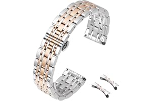 HEYOZURY Cinturini per Orologio Acciaio Inossidabile Cinturino in Metallo con Estremità Dritta e Curva 12mm 14mm 16mm 18mm 19mm 20mm 21mm 22mm Cinturino di Ricambio in Metallo per Uomini/Donne