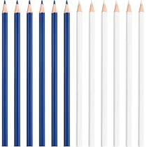 Craie De Tailleur - Lot De 6 Crayons (3 Blancs + 3 Bleus) Pour Marquer Tissu, Cuir, Bois, Facile à Nettoyer - 10