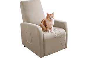 Generisch wasserdichte Sessel überzug Stretch, Sesselschoner mit Taschen Wohnzimmer, Angepasster für Fernsehsessel Bezug-Light Brown