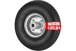 OSE - Roue Diable, Gonflable, 26 x 6,5 cm - Roue Diable 4.10 3.50-4 - Alésage Axe Déporté 1,6 cm, Chambre à Air Incluse - Roue pour Chariot de Jardin - Tout Terrain, Solide et Durable