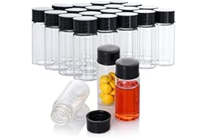 FOUR E'S SCIENTIFIC 50 Pack de flacons en verre de 5ml avec bouchon à visser Laboratoire flacons d'échantillon liquide clair pour huile essentielle, parfum, médicaments, réactif, huile d'onction