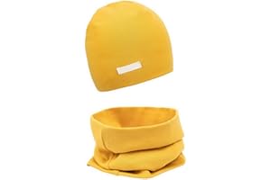 FORUHOO Mädchen Mütze Set mit Schal Kinder Beanie für Herbst Winter Baumwolle 2er