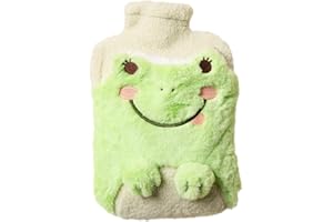 Abonda Cartoon Warm Water Bag - Washable Hot Water Bottle with Cute Fleece - Cute Chick Frog Pattern Hot Compress Heating Pack for Hands Feet Neck Shoulder Warmer Belly