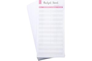 COLORFUL HOME TOOL 12per Set Budget Envelopes, Ausgaben-Tracker-Blättern Geldorganizer für Bargeld & Ordnerbuch – Verwendung mit Geldumschlägen für Budgeting, Geldumschläge, Budgetplaner, Rechnungs-Organizer (Rot)