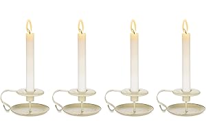 Nuptio Portacandele da 4 Pezzi per Candele Coniche, Portacandele Decorativo Moderno per Tavolo, Portacandele Chamberstick Centrotavola per Festa Nozze Decorazione Natalizia per Sala Pranzo Halloween