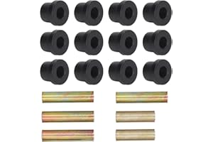 KIMISS Rear Leaf Spring Bushings and Sleeves Kit Rear Leaf Spring & Shackle Bushing Sleeve Kit 102506601 102506401 102956201 for Club Car Precedent Tempo 2018-UP Gas Electric Rear Spring Eye and Shackle Bush